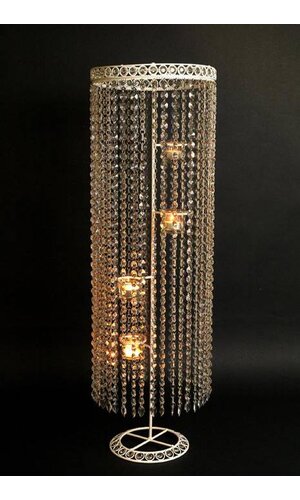 BEAD HANGING 4 VOTIVE CANDLE HOLDER CLEAR