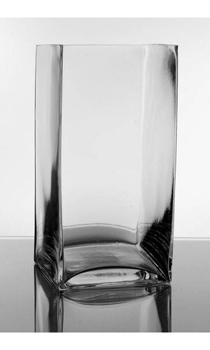 5" X 5" X 10" SQUARE VASE CLEAR