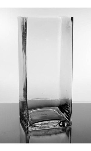 6" X 6" X 14" SQUARE VASE CLEAR