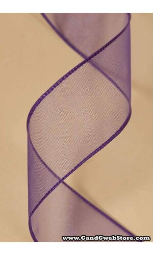 1.5" X 50YDS WIRED SHEER SPRING RIBBON PURPLE #9