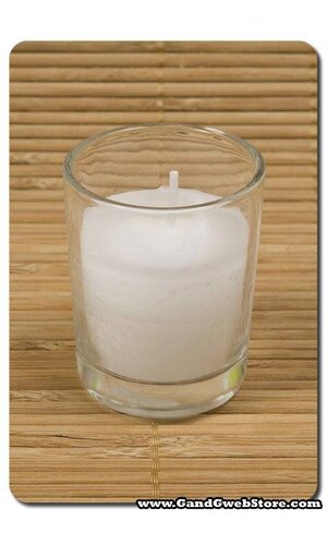 VOTIVE CANDLE IN GLASS CLEAR PKG/25