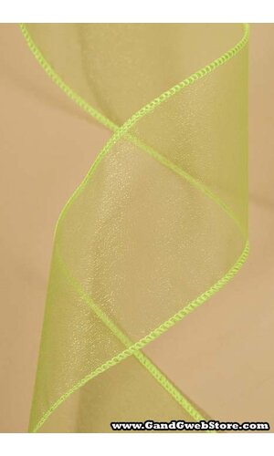 2.5" X 50YDS WIRED SHEER SPRING RIBBON LIME #40
