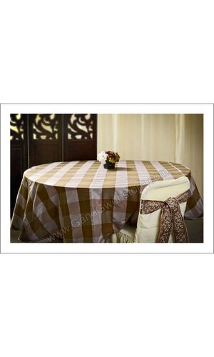 96" ROUND TABLE CLOTH BUFFALO CHECKS