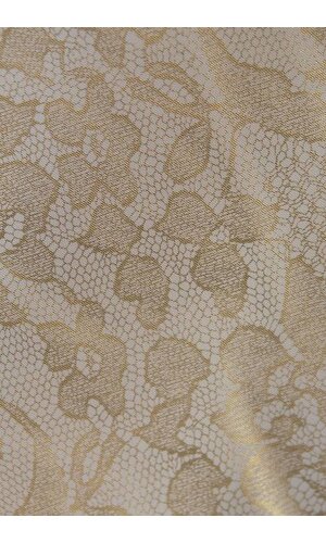 29" X 14FT PLASTIC LACE PLEATED TABLE SKIRTING GOLD