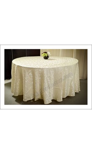 125" ROUND EMBOSSED TABLE CLOTH IVORY