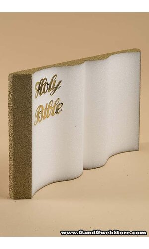 12" STYROFOAM HOLY BIBLE WHITE/GOLD