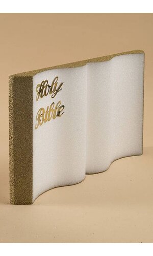 18" STYROFOAM HOLY BIBLE WHITE/GOLD