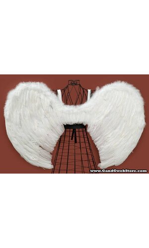 36" X 23" FEATHER ANGEL WINGS WHITE