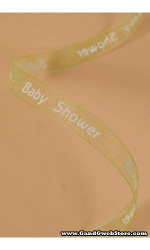 3/8" X 25YDS BABY SHOWER PRINT RIBBON GREEN