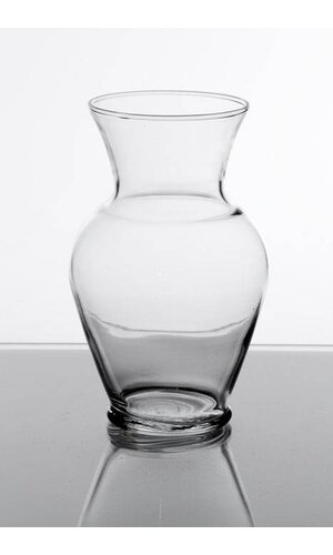 9" CLASSIC URN GLASS VASE CRYSTAL CLEAR