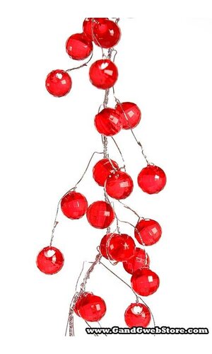 48" BEADED GARLAND #18 RED
