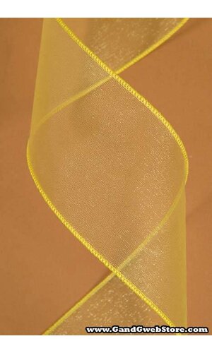 2.5" X 50YDS WIRED SHEER SPRING RIBBON YELLOW #40