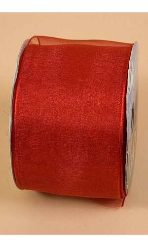 2.5" X 25YDS WIRED ENCORE SHEER RIBBON RED