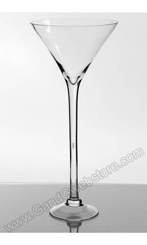 10.5" X 23.5" MARTINI GLASS VASE CRYSTAL CLEAR CS/4