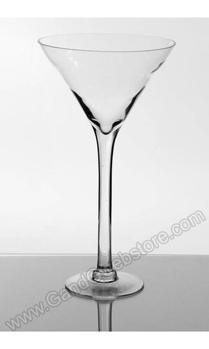 10" X 19.5" MARTINI GLASS VASE CLEAR CS/4