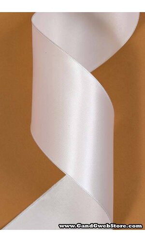 2-1/4" X 25YDS WIRED CONTESSA RIBBON WHITE