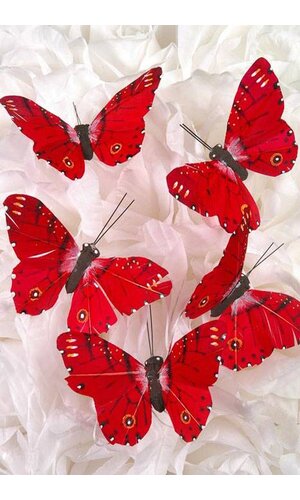 3" BUTTERFLY RED PKG/12