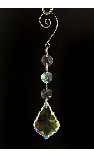 6.5" X 50MM CRYSTAL DROP HANGING CLEAR/IRIDESCENT