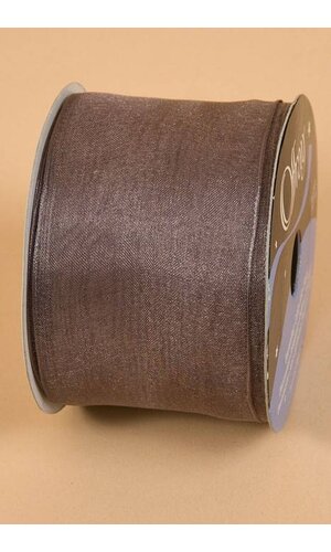 2.5" X 25YDS WIRED ENCORE SHEER RIBBON PEWTER