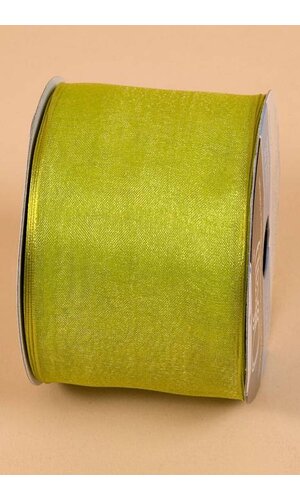 2.5" X 25YDS WIRED ENCORE SHEER RIBBON LIME