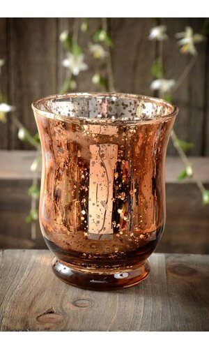 4" MERCURY GLASS CANDLE HOLDER BROWN