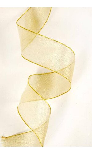 1.5"X25YDS WIRED MET. ORGANZA RIBBON GOLD