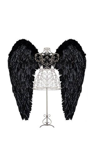 48" X 52" FEATHER ANGEL WING BLACK