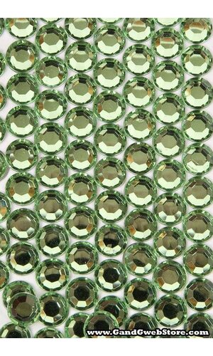 7MM ACRYLIC FLAT BACK FACETED RHINESTONE APPLE GREEN PKG/192 APPROXIMATELY