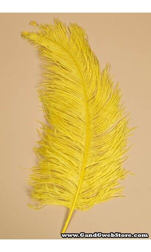 18"- 22" SINGLE OSTRICH FEATHER YELLOW