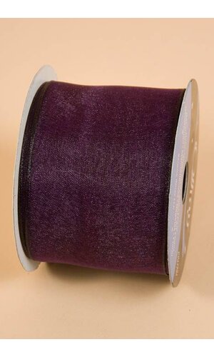 2.5" X 25YDS WIRED ENCORE RIBBON AUBERGINE