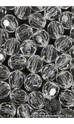 20MM ROUND FACETED BEAD CRYSTAL CLEAR PKG/25