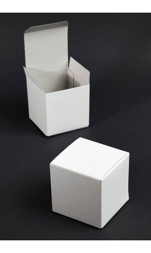 3" X 3" X 3" ONE PIECE BOX WHITE PKG/25
