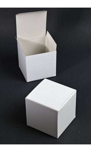 4" X 4" X 4" ONE PIECE BOX WHITE PKG/25