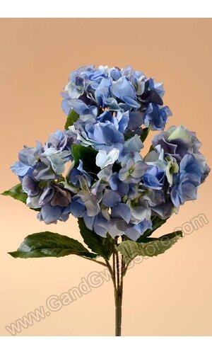19" DECOR HYDRANGEA BUSH ANTIQUE BLUE