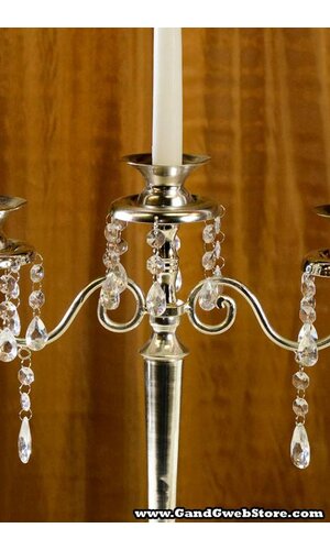 17.5" CANDLE HOLDER 3 LITE SILVER PLATED
