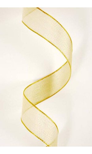1"X25YDS WIRED MET. ORGANZA RIBBON GOLD