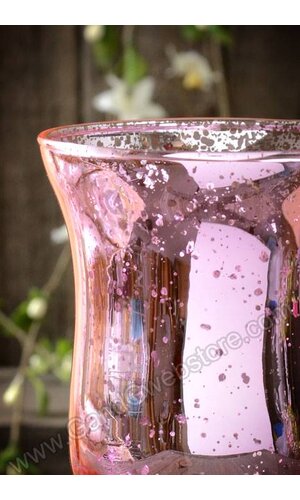 3.75" MERCURY GLASS CANDLE HOLDER PINK