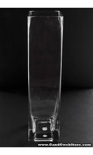 3" X 4" X 12" RECTANGULAR GLASS VASE CLEAR