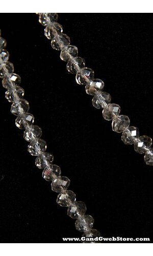 46" MINI FACETED CRYSTAL NECKLACE GREY