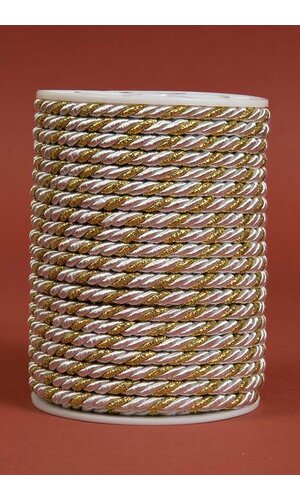 5MM X 20YDS CORD WHITE/GOLD