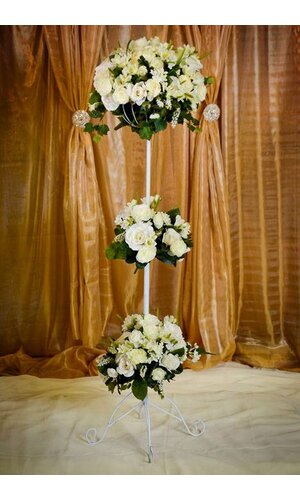 33" - 55.5" ADJUSTABLE BOUQUET STAND WHITE