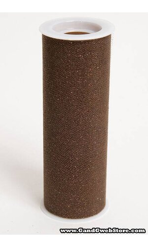 6" X 10YDS SPARKLE TULLE BROWN