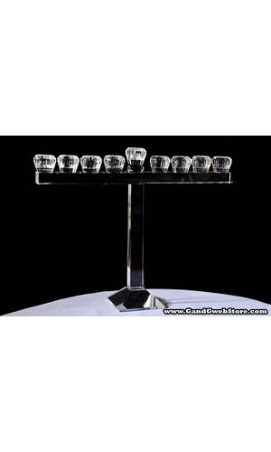 11" X 14.5" CRYSTAL 9-LITE CANDLE HOLDER