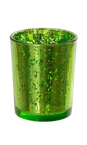 2.5" MERCURY GLASS VOTIVE HOLDER APPLE GREEN PKG/6