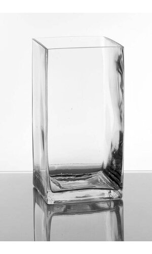 6" X 6" X 12" SQUARE VASE CLEAR