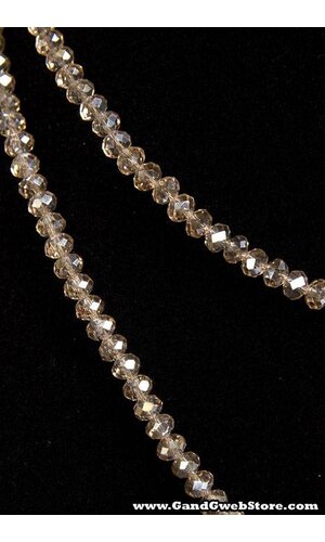 46" MINI FACETED CRYSTAL NECKLACE CHAMPAGNE
