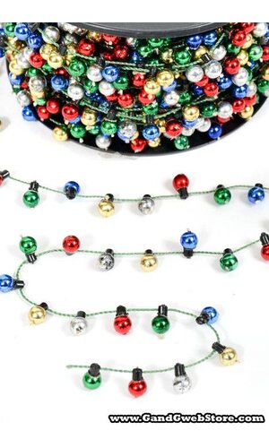 6MM X 25YDS PLATED BEAD GARLAND ASSORTED