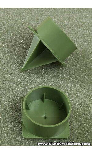 2'' HANDY HOLD POINT CANDLE HOLDERS GREEN PKG/12