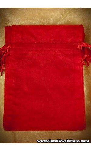 5" X 7" SHEER POUCHES BAG RED PKG/12