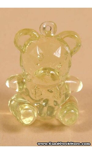 1" TEDDY BEAR CLEAR YELLOW PKG/144